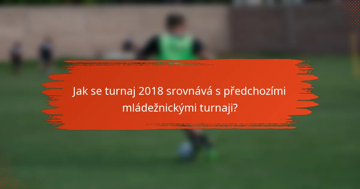 Jak se turnaj 2018 srovnává s předchozími mládežnickými turnaji?