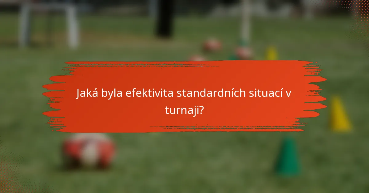 Jaká byla efektivita standardních situací v turnaji?