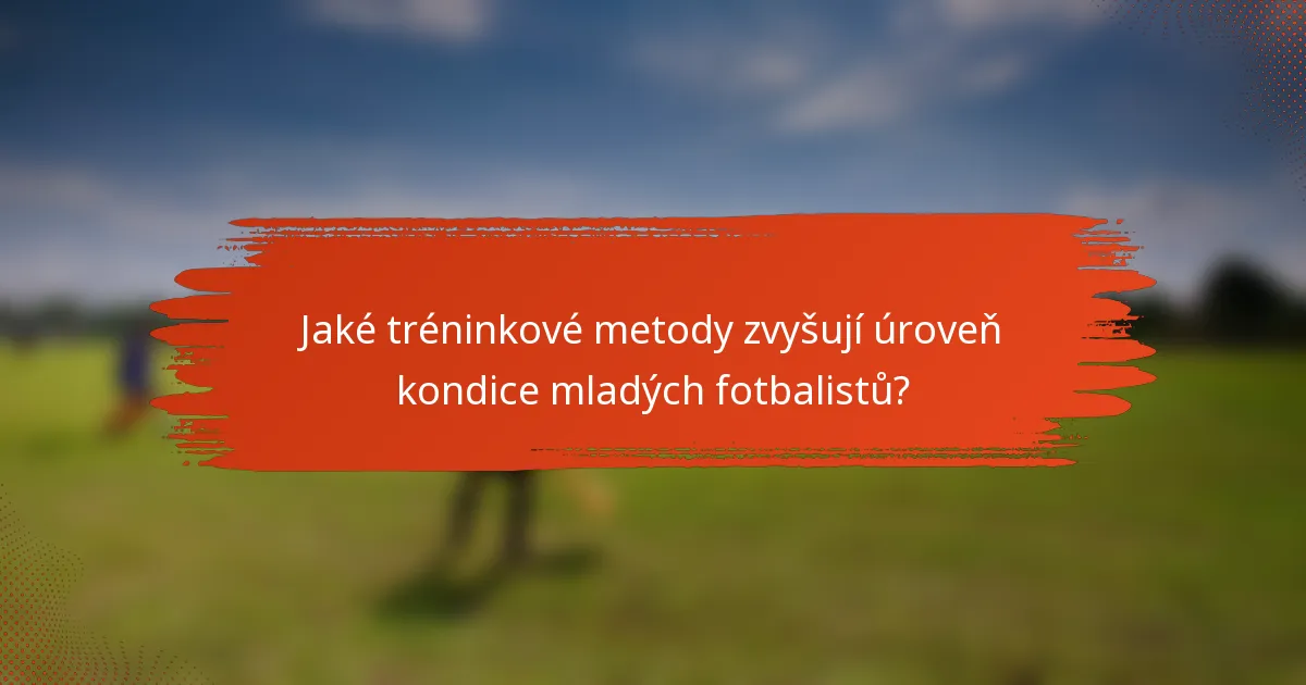 Jaké tréninkové metody zvyšují úroveň kondice mladých fotbalistů?
